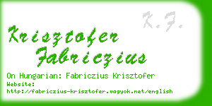 krisztofer fabriczius business card